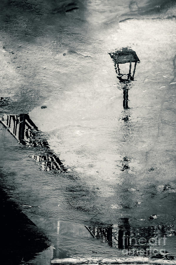 Street lamps and wet pavement at evening Photograph by Dimitar Hristov