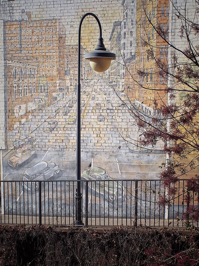 Street Light and Mural  Photograph by Buck Buchanan