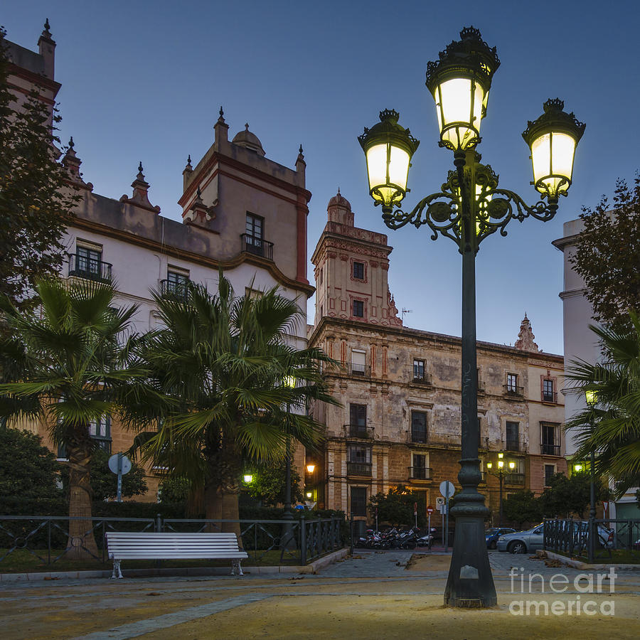 Street Light in Spain Square Cadiz Spain Photograph by Pablo Avanzini