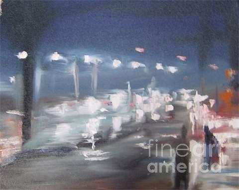 Abstract Painting - Street Lights by Linwood Pettaway