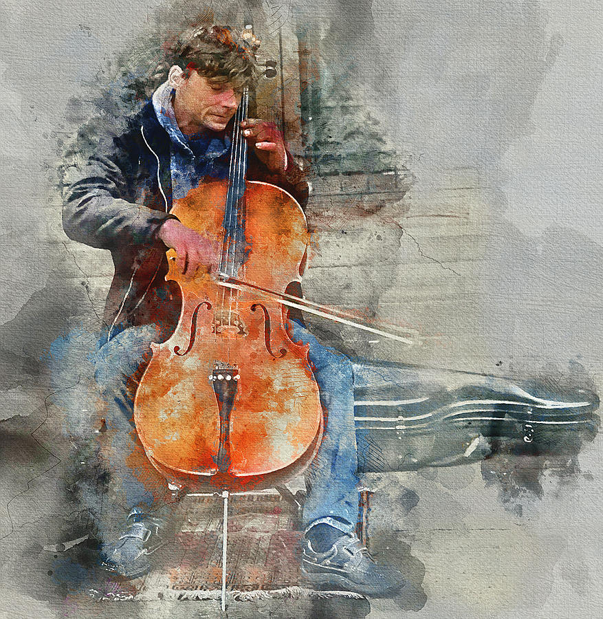 Street Musician 2 Digital Art by Yury Malkov