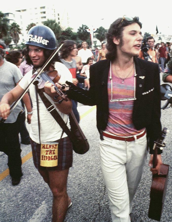 Street musicians #1 Democratic National Convention Miami Beach Florida 1972 Photograph by David Lee Guss