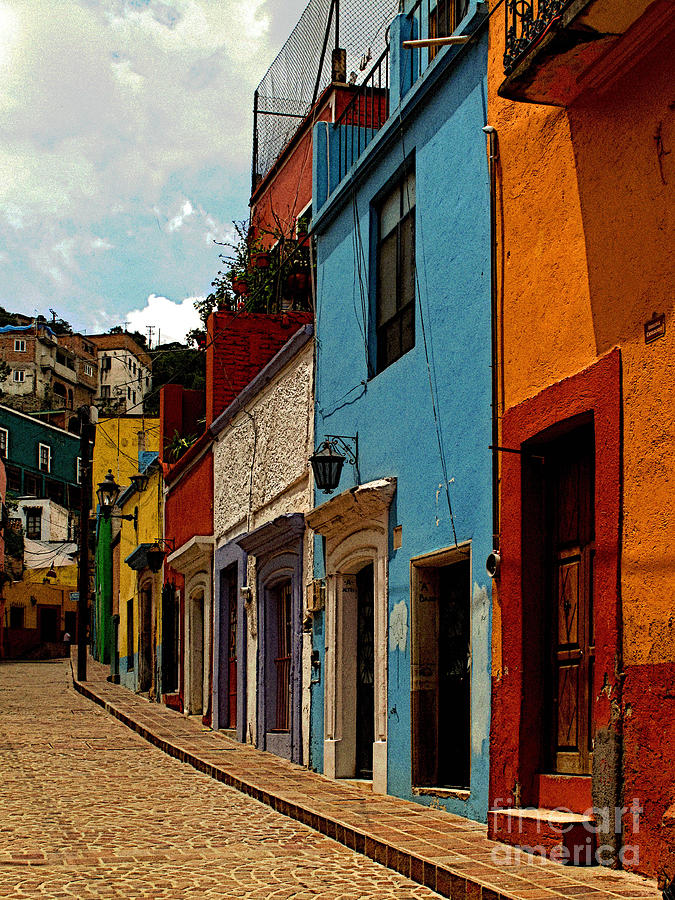 Architecture Photograph - Street of Color Guanajuato 3 by Mexicolors Art Photography