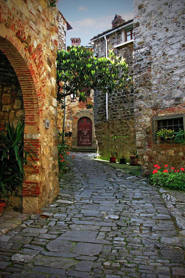 Street Path in Montefioralle Italy Photograph by Lily Malor
