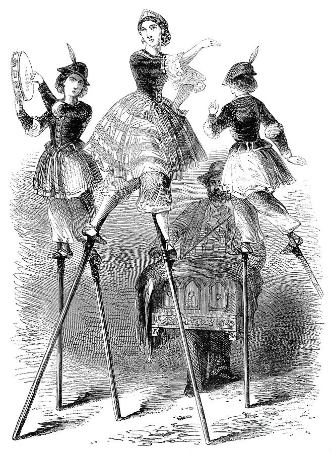 Street Performers Drawing by Granger