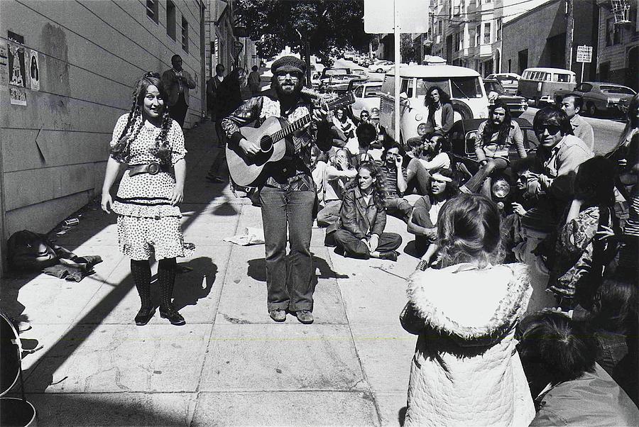 Street perforners San Francisco California 1972 Photograph by David Lee Guss