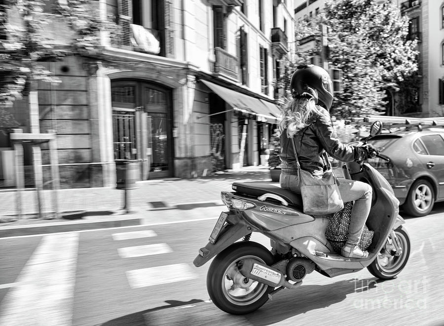 Street Photo Motorbike Barcelona  Photograph by Chuck Kuhn
