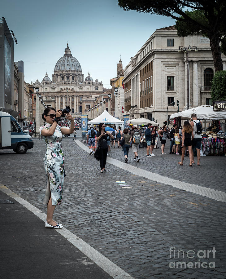 Street Photographer in Vatican City, Rome Italy Photograph by Perry Rodriguez