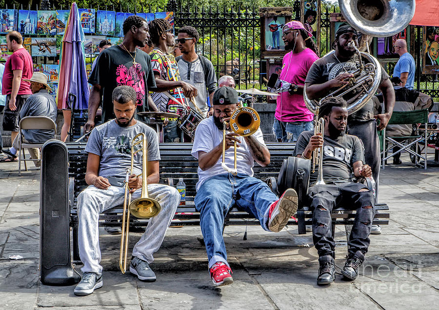 Street Photography - Musicians in Jackson Square Photograph by Kathleen K Parker