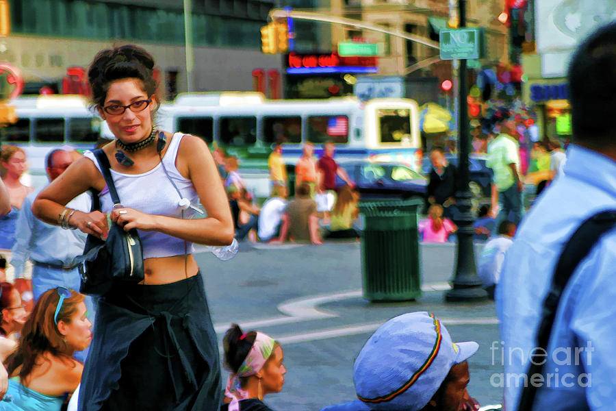 Street Photography NYC Paint  Photograph by Chuck Kuhn