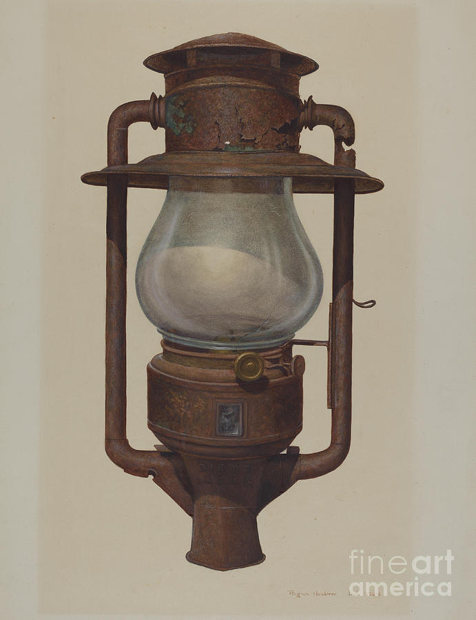 Street Post Lamp Drawing by Regina Henderer