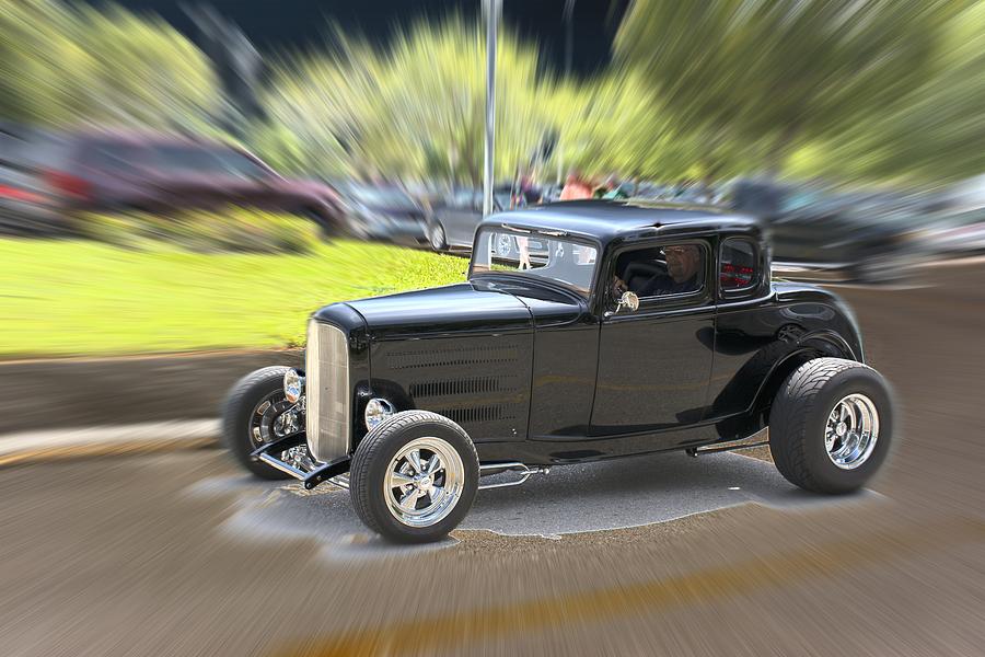 Street Rod Leaving Photograph by Don Columbus