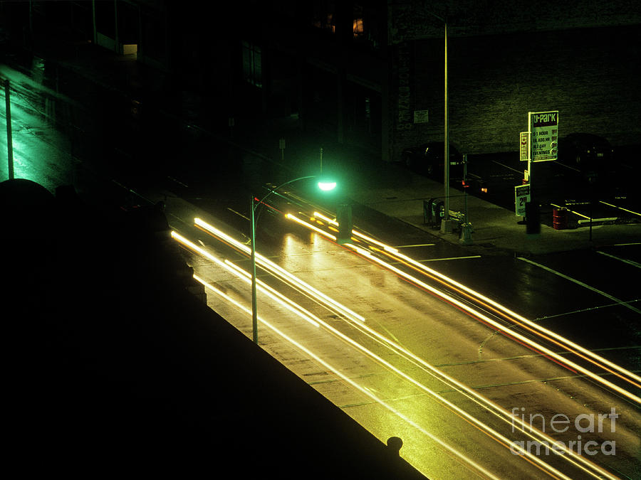 Street Scene Car Lights Photograph by Jim Corwin