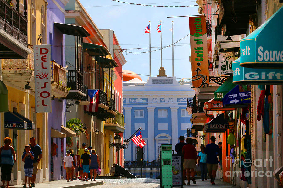 Street scene in Old San Juan looking towards the governors mansion Photograph by Steven Spak