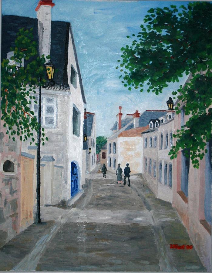 Street scene in Tours Painting by Janice Best