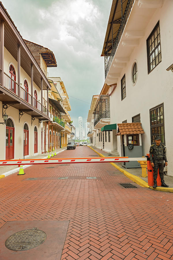 Street to Presidential Palace in Casco Viejo in Panama City Photograph by Marek Poplawski