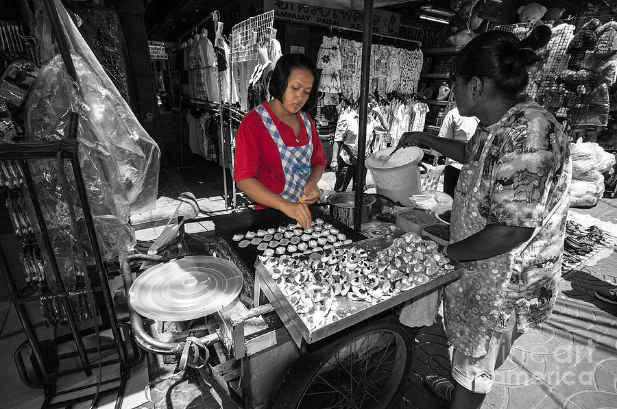 Street Vendor in Bangkok Photograph by Charuhas Images