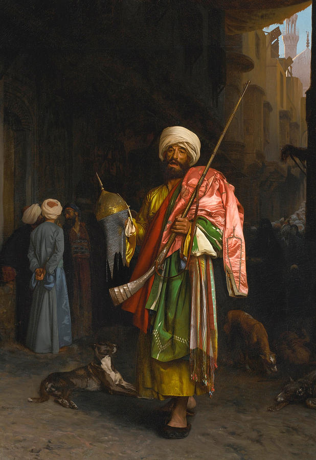 Street Vendor in Cairo Painting by Jean-Leon Gerome