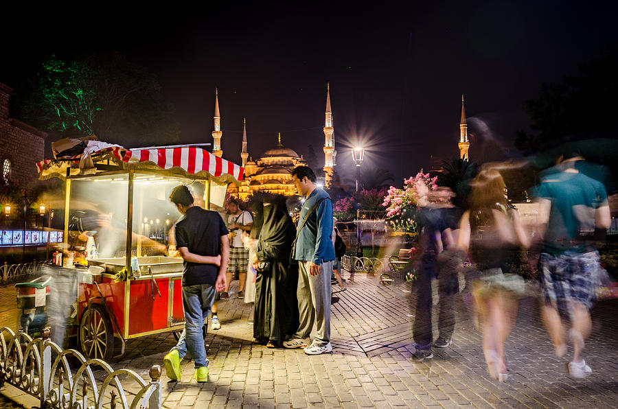 Street Vendor in Front of the Blue Mosque Photograph by Anthony Doudt