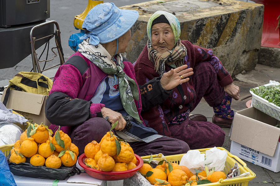 Street Vendors, S. Korea Photograph by Judith Barath