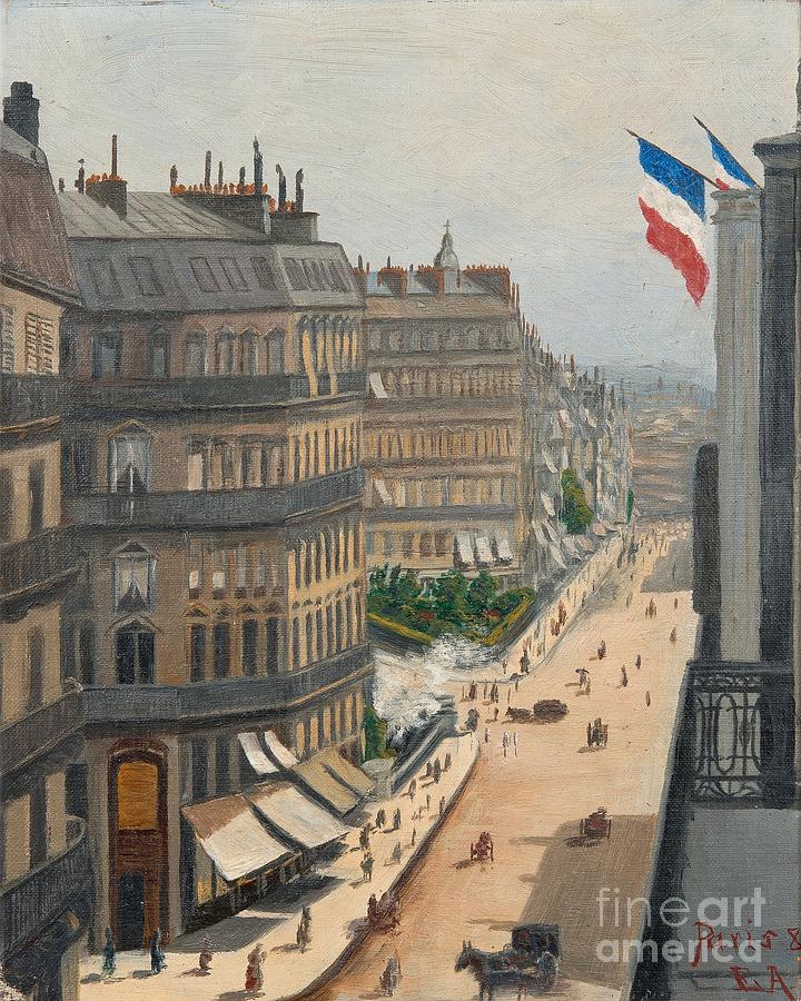 Street View From Paris Painting by Celestial Images