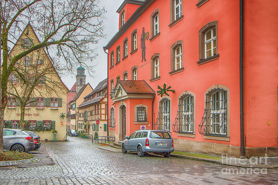 Street view in a dull rainy day Dinkelsbuhl Germany Photograph by Jivko Nakev