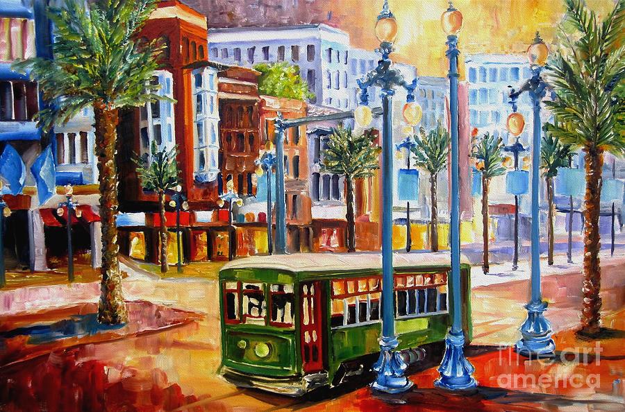 Streetcar on Canal Street Painting by Diane Millsap