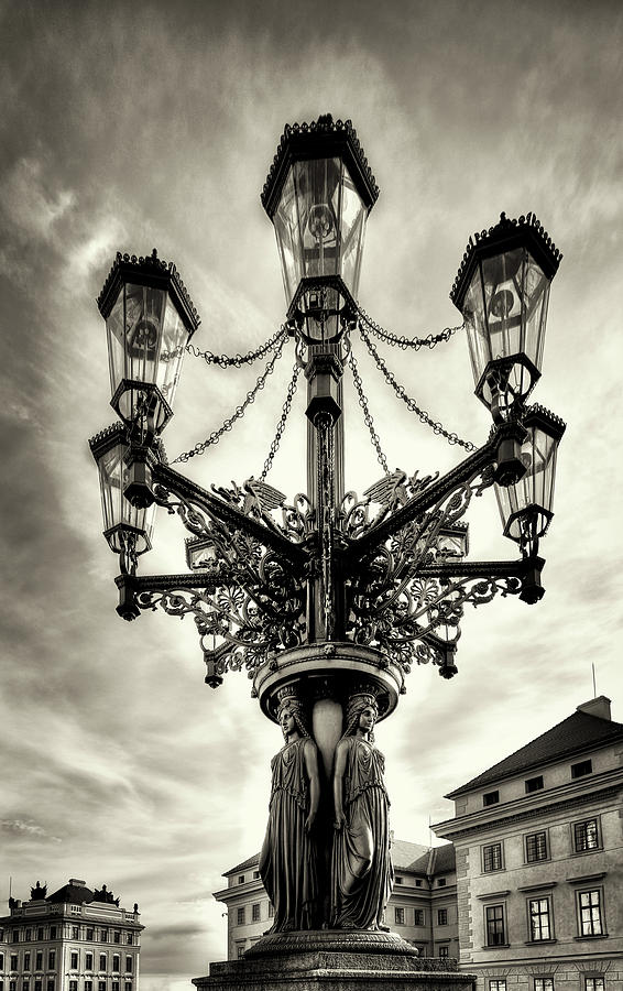 Streetlamp in Prague Photograph by John Hoey