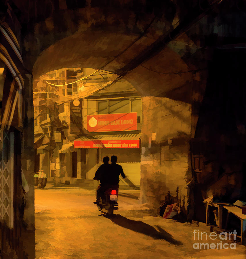 Streets Hanoi Motorcycle Tunnel Photograph by Chuck Kuhn
