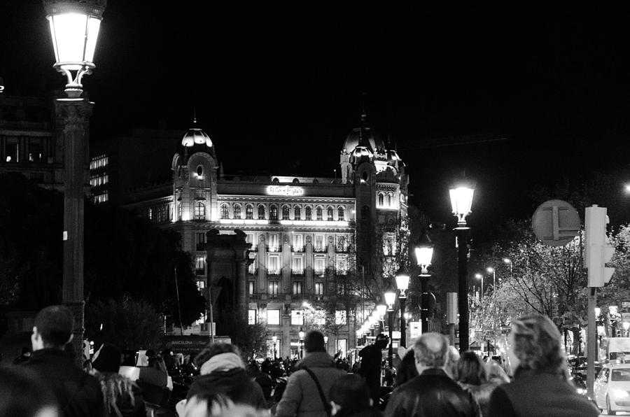 Streets of Barcelona at night Photograph by AM FineArtPrints
