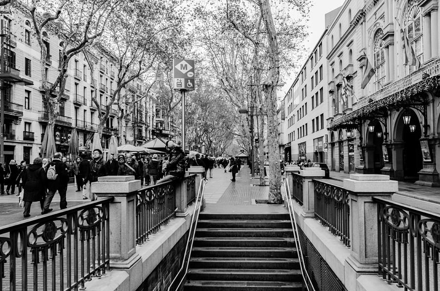Barcelona Photograph - Streets of Barcelona - La rambla  by AM FineArtPrints