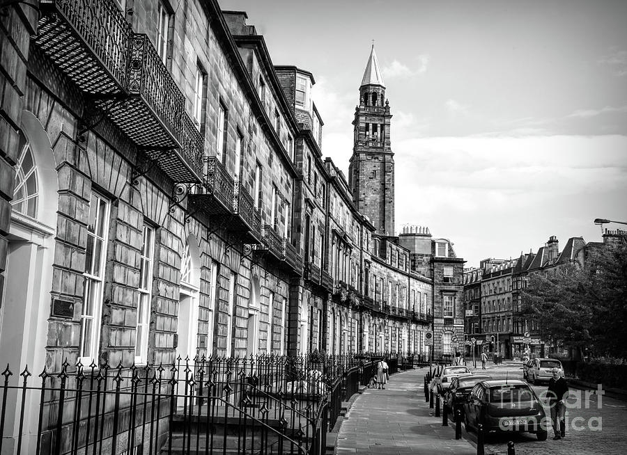 Streets of Edinburgh Architecture Black White Scotland  Photograph by Chuck Kuhn
