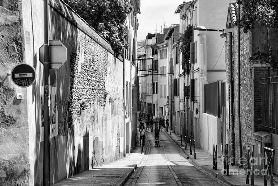 Streets of France Black White I  Photograph by Chuck Kuhn