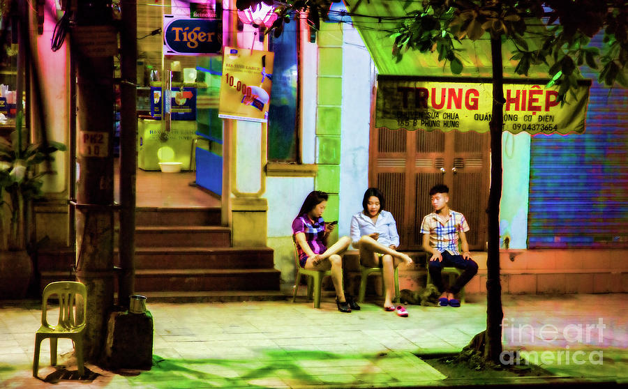 Streets of Hanoi Friday Night  Photograph by Chuck Kuhn