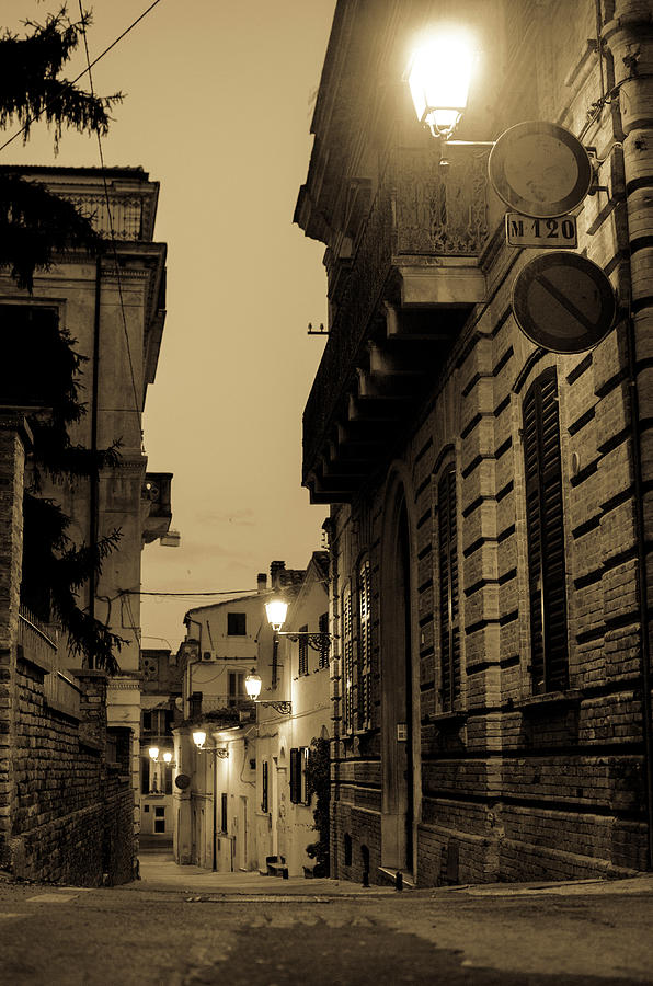 Streets of Italy at night 2 Photograph by AM FineArtPrints