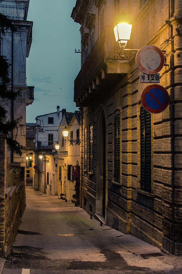 Streets of Italy at night Photograph by AM FineArtPrints