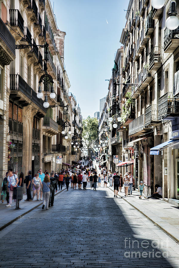 Streets of La Rambia Barcelona Photograph by Chuck Kuhn - Pixels