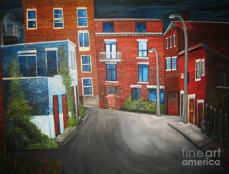 Streets of Montreal  Joly Painting by Reb Frost