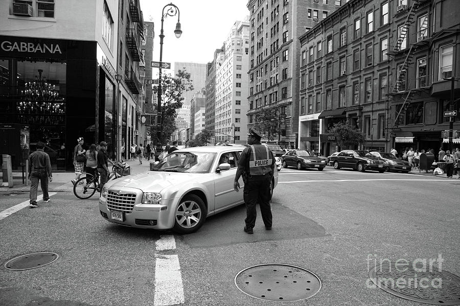 Streets of NYC Black White  Photograph by Chuck Kuhn