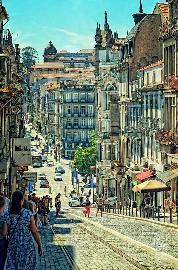 Car Photograph - Streets of Porto - Portugal 2  by Mary Machare
