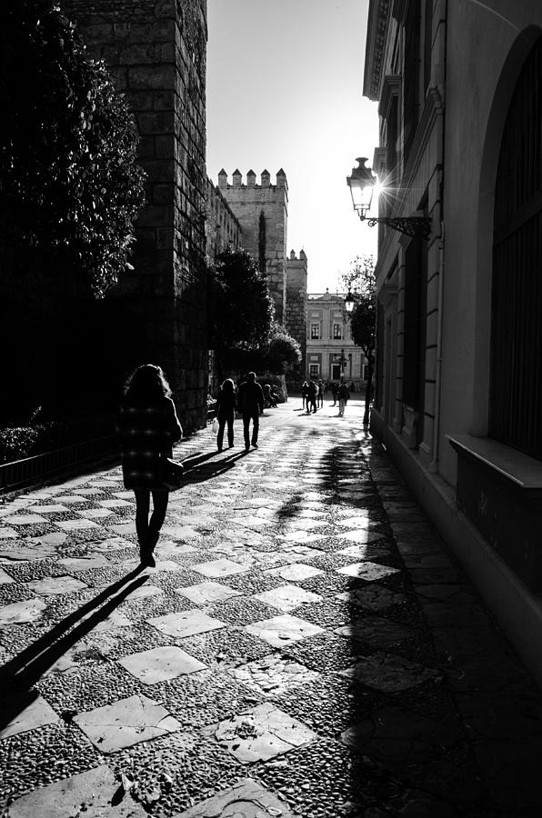 Streets of Seville in Black and White  Photograph by AM FineArtPrints
