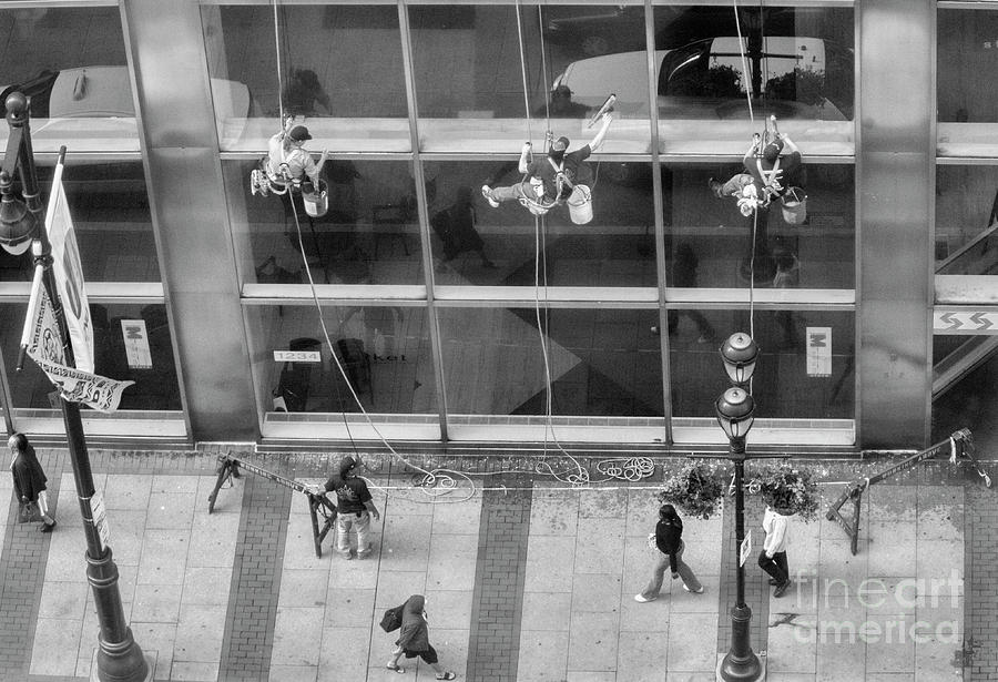 Streets Photography Window Washers  Photograph by Chuck Kuhn