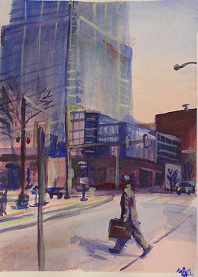 Cityscape Painting - Streetwalker by Marty Smith Cityscape Painting - Streetwalker by Marty Smith