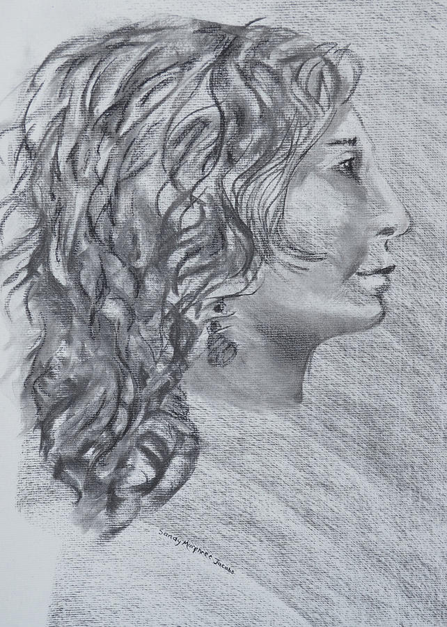 Portrait Drawing - Strength of Forward Vision by Sandy Murphree Jacobs