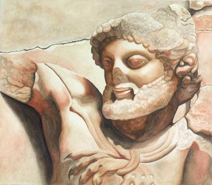 Greek Mythology Painting - Strength of Heracles by Patti Gettinger Greek Mythology Painting - Strength of Heracles by Patti Gettinger