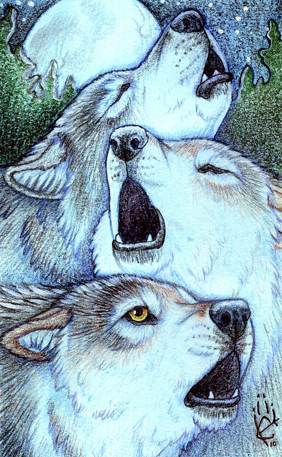 Strength of the Pack Mixed Media by Kathryn Goolsby
