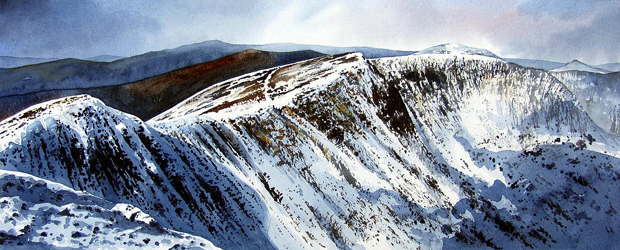 Striding Edge leading to Helvellin Sumit  Painting by Paul Dene Marlor