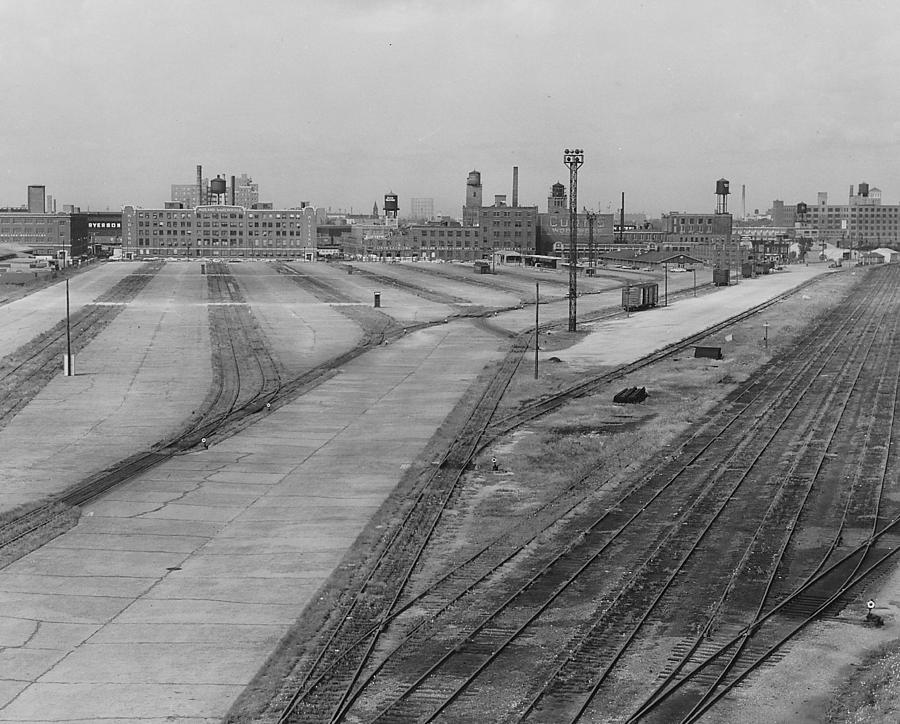 Strike Slows Wood Street Train Yard  Photograph by Chicago and North Western Historical Society