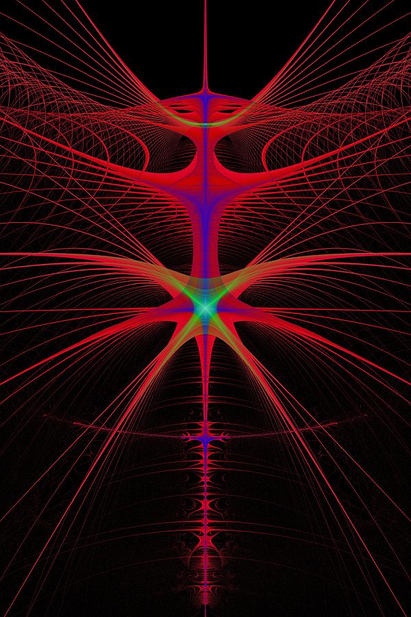 Abstract Digital Art - String Alien by Frederic Durville