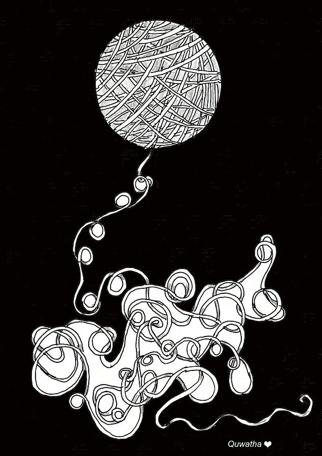 String Energy 1 Drawing by Quwatha Valentine